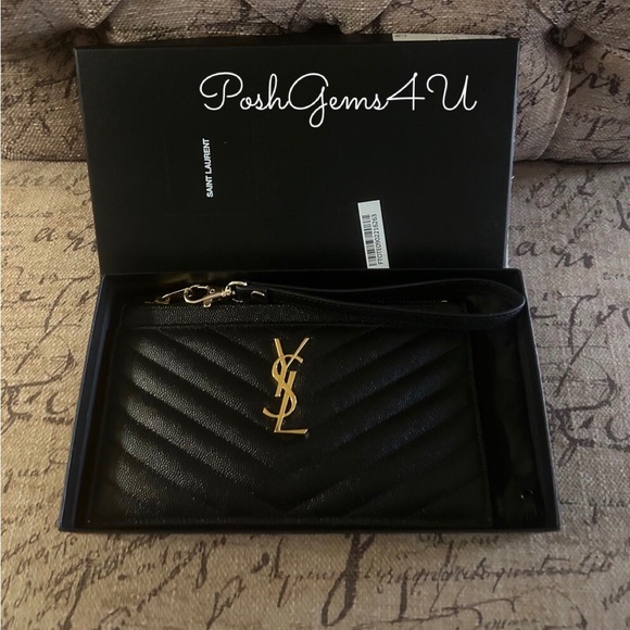 Authentic Yves Saint Laurent Zippered Clutch - Picture 3 of 4